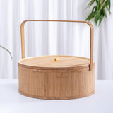 Maxbell Handwoven Bamboo Basket Box Gift Wrapping Basket for Backyard Festival Bread