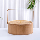 Maxbell Handwoven Bamboo Basket Box Gift Wrapping Basket for Backyard Festival Bread