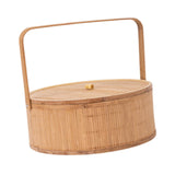 Maxbell Handwoven Bamboo Basket Box Gift Wrapping Basket for Backyard Festival Bread