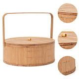 Maxbell Handwoven Bamboo Basket Box Gift Wrapping Basket for Backyard Festival Bread