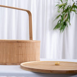 Maxbell Handwoven Bamboo Basket Box Gift Wrapping Basket for Backyard Festival Bread