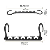 Maxbell 10x Space Saving Hangers Closet Organizer and Storage for Organization Pants Black
