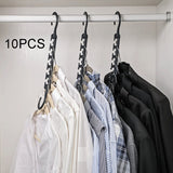 Maxbell 10x Space Saving Hangers Closet Organizer and Storage for Organization Pants Black