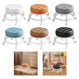 Maxbell 360° Rotating Low Roller Seat Stool Low Noise for Kitchen Barber Shop Office white