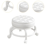 Maxbell 360° Rotating Low Roller Seat Stool Low Noise for Kitchen Barber Shop Office white
