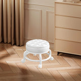 Maxbell 360° Rotating Low Roller Seat Stool Low Noise for Kitchen Barber Shop Office white