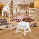 Maxbell 360° Rotating Low Roller Seat Stool Low Noise for Kitchen Barber Shop Office white