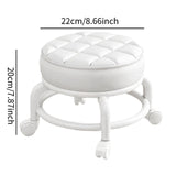 Maxbell 360° Rotating Low Roller Seat Stool Low Noise for Kitchen Barber Shop Office white