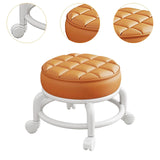 Maxbell 360° Rotating Low Roller Seat Stool Low Noise for Kitchen Barber Shop Office orange