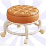 Maxbell 360° Rotating Low Roller Seat Stool Low Noise for Kitchen Barber Shop Office orange