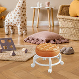 Maxbell 360° Rotating Low Roller Seat Stool Low Noise for Kitchen Barber Shop Office orange