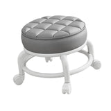 Maxbell 360° Rotating Low Roller Seat Stool Low Noise for Kitchen Barber Shop Office gray