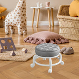 Maxbell 360° Rotating Low Roller Seat Stool Low Noise for Kitchen Barber Shop Office gray