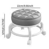 Maxbell 360° Rotating Low Roller Seat Stool Low Noise for Kitchen Barber Shop Office gray