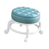Maxbell 360° Rotating Low Roller Seat Stool Low Noise for Kitchen Barber Shop Office blue
