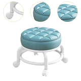 Maxbell 360° Rotating Low Roller Seat Stool Low Noise for Kitchen Barber Shop Office blue
