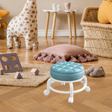 Maxbell 360° Rotating Low Roller Seat Stool Low Noise for Kitchen Barber Shop Office blue