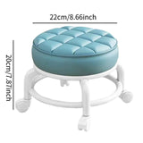 Maxbell 360° Rotating Low Roller Seat Stool Low Noise for Kitchen Barber Shop Office blue