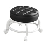 Maxbell 360° Rotating Low Roller Seat Stool Low Noise for Kitchen Barber Shop Office black