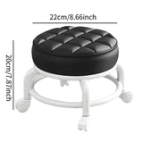 Maxbell 360° Rotating Low Roller Seat Stool Low Noise for Kitchen Barber Shop Office black