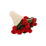 Maxbell Hand Knitting Flower Bouquet Blanket Home Decoration for Birthday Party Gift Beige