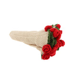 Maxbell Hand Knitting Flower Bouquet Blanket Home Decoration for Birthday Party Gift Beige