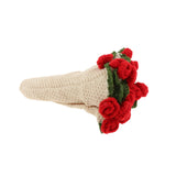 Maxbell Hand Knitting Flower Bouquet Blanket Home Decoration for Birthday Party Gift Beige