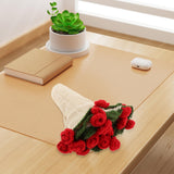 Maxbell Hand Knitting Flower Bouquet Blanket Home Decoration for Birthday Party Gift Beige