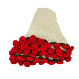 Maxbell Hand Knitting Flower Bouquet Blanket Home Decoration for Birthday Party Gift Beige