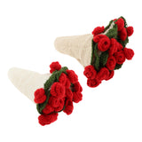 Maxbell Hand Knitting Flower Bouquet Blanket Home Decoration for Birthday Party Gift Beige