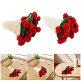 Maxbell Hand Knitting Flower Bouquet Blanket Home Decoration for Birthday Party Gift Beige