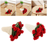 Maxbell Hand Knitting Flower Bouquet Blanket Home Decoration for Birthday Party Gift Beige