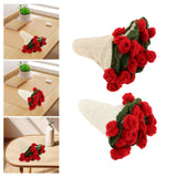 Maxbell Hand Knitting Flower Bouquet Blanket Home Decoration for Birthday Party Gift Beige
