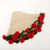 Maxbell Hand Knitting Flower Bouquet Blanket Home Decoration for Birthday Party Gift Beige