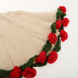 Maxbell Hand Knitting Flower Bouquet Blanket Home Decoration for Birthday Party Gift Beige