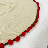 Maxbell Hand Knitting Flower Bouquet Blanket Home Decoration for Birthday Party Gift Beige