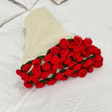 Maxbell Hand Knitting Flower Bouquet Blanket Home Decoration for Birthday Party Gift Beige