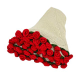 Maxbell Hand Knitting Flower Bouquet Blanket Home Decoration for Birthday Party Gift Beige
