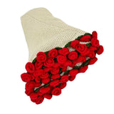 Maxbell Hand Knitting Flower Bouquet Blanket Home Decoration for Birthday Party Gift Beige