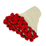 Maxbell Hand Knitting Flower Bouquet Blanket Home Decoration for Birthday Party Gift Beige