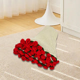 Maxbell Hand Knitting Flower Bouquet Blanket Home Decoration for Birthday Party Gift Beige