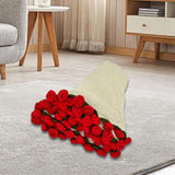 Maxbell Hand Knitting Flower Bouquet Blanket Home Decoration for Birthday Party Gift Beige