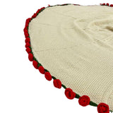 Maxbell Hand Knitting Flower Bouquet Blanket Home Decoration for Birthday Party Gift Beige