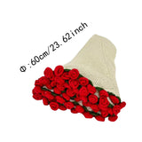 Maxbell Hand Knitting Flower Bouquet Blanket Home Decoration for Birthday Party Gift Beige