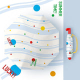 Maxbell Sun Umbrella Portable 8 Ribs Rain Umbrella for Beach Outdoor Activities Trip Blue Colorful Dots