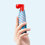 Maxbell Sun Umbrella Portable 8 Ribs Rain Umbrella for Beach Outdoor Activities Trip Blue Colorful Dots