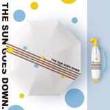 Maxbell Sun Umbrella Portable 8 Ribs Rain Umbrella for Beach Outdoor Activities Trip Coffee Striped