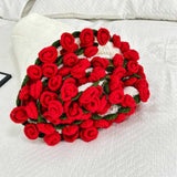 Maxbell Hand Knitting Flower Bouquet Blanket Home Decoration for Birthday Party Gift White