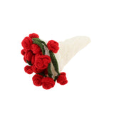 Maxbell Hand Knitting Flower Bouquet Blanket Home Decoration for Birthday Party Gift White