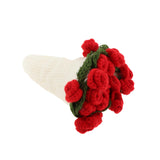 Maxbell Hand Knitting Flower Bouquet Blanket Home Decoration for Birthday Party Gift White
